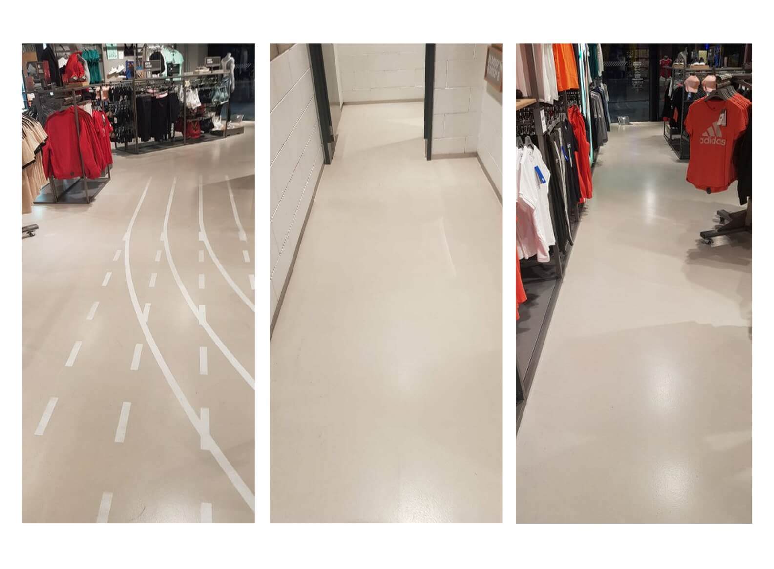 Flooring at Adidas Retail oulet
