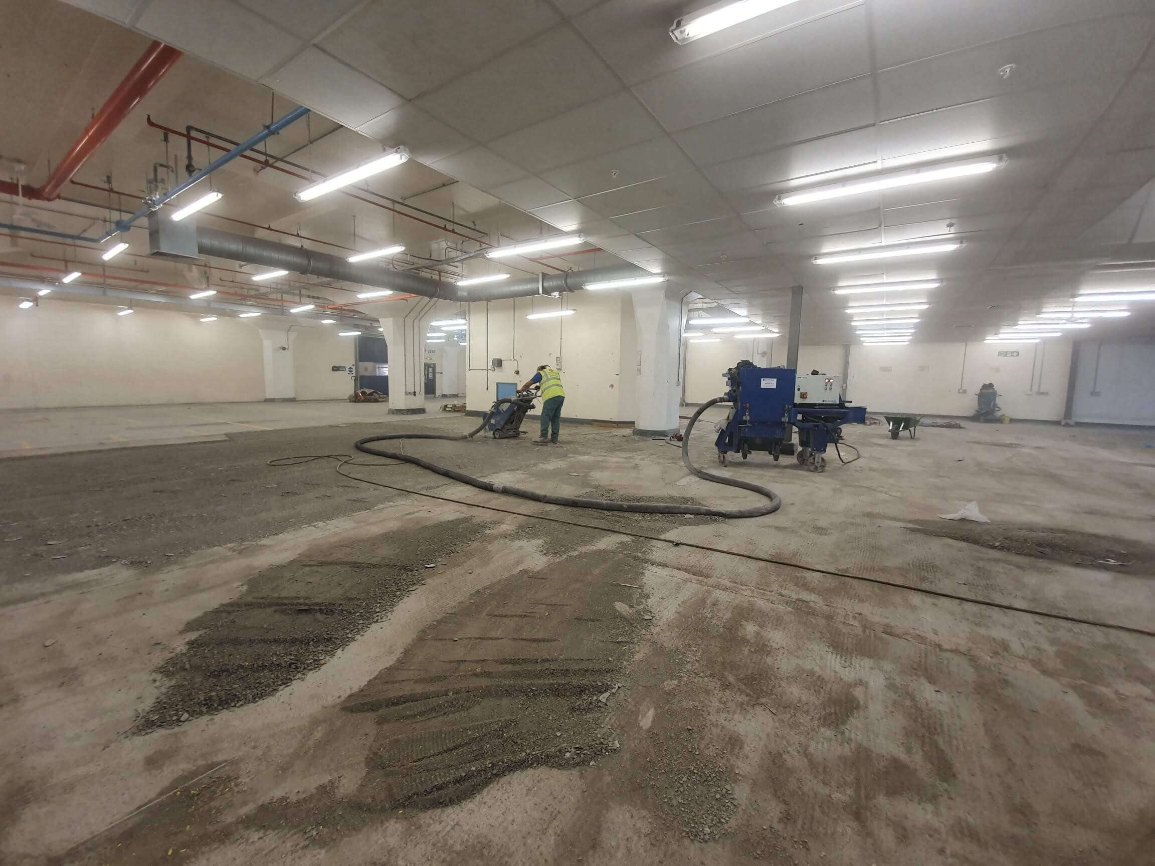 Floor preparation of factory in Nottinghamm